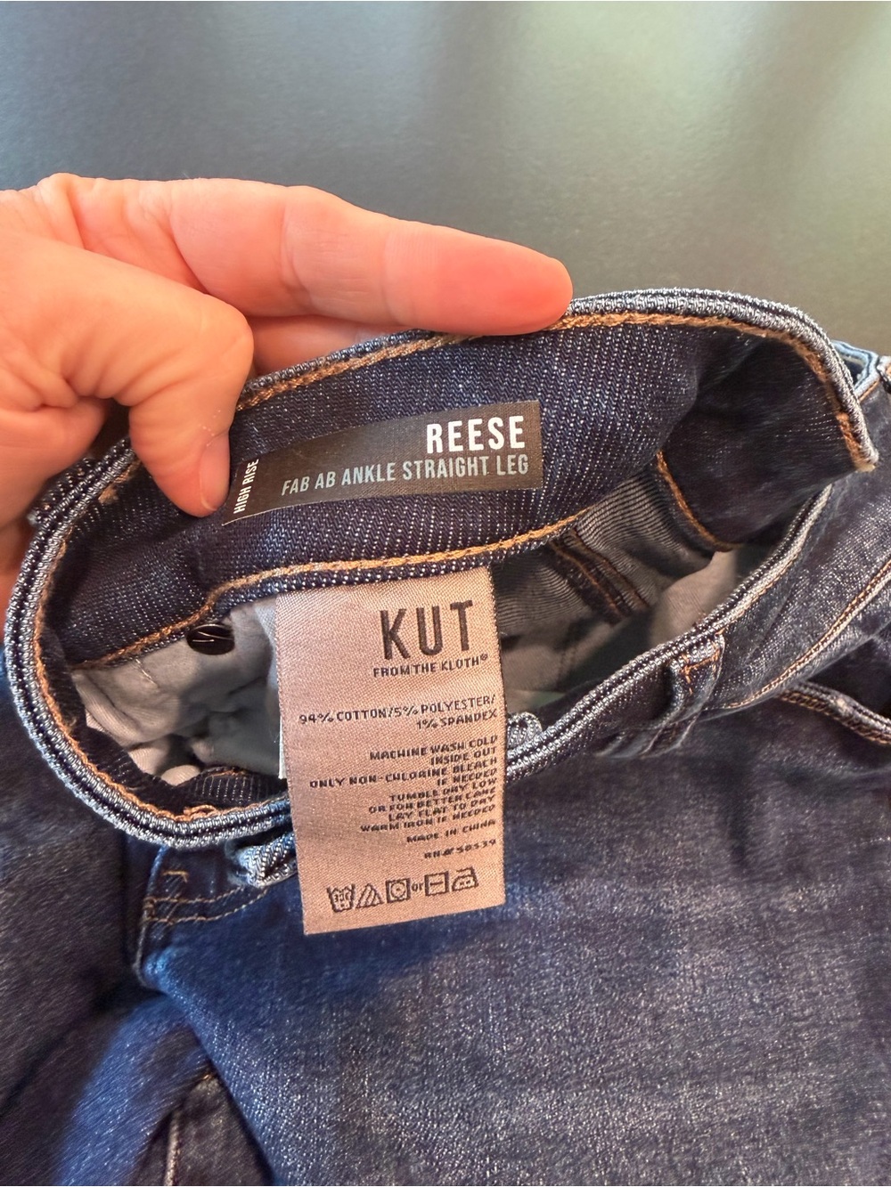 KUT From The Kloth Reese Fab Ab High Rise Straight Leg Jeans Dark Wash 8 - Picture 8 of 11